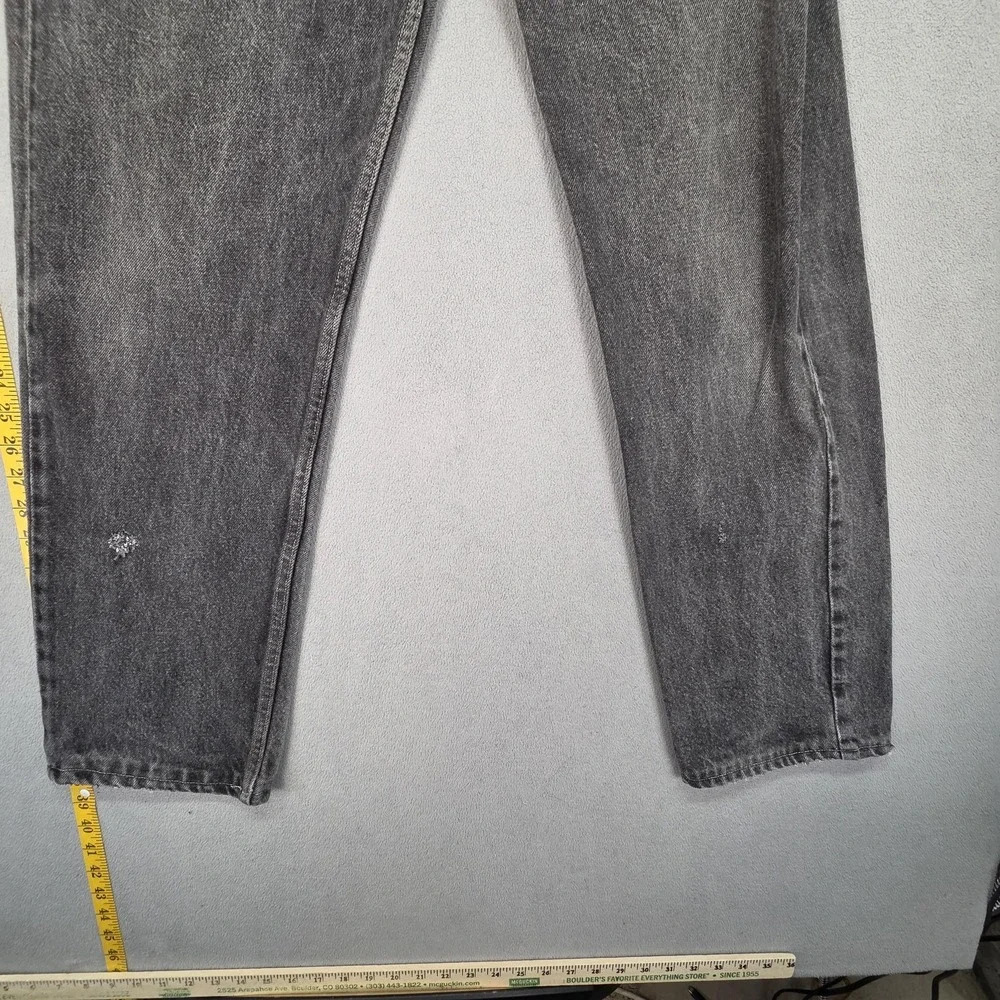 Levis‎ 501 Jeans Mens Gray Charcoal Straight Button Fly Distressed Fits 30x28